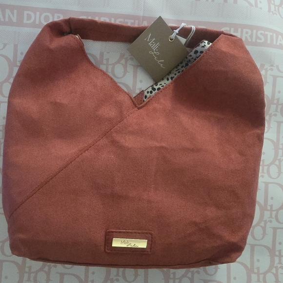 Mali Lili Ali Small Vegan Leather HoboBag NWT in Rust color - Picture 8 of 16